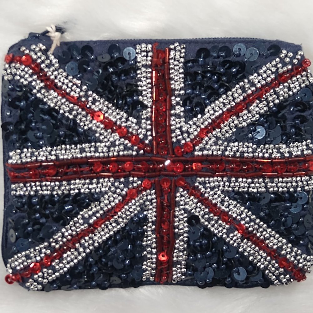 Brittish  Union Jack Inspired Sparkling Coin Purse
